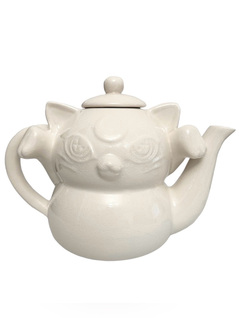 Killstar Teapot 48oz Ghost Kitty White Porcelain